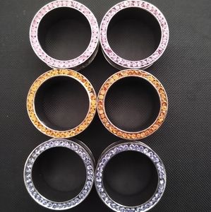 Set of 3 20mm stainless steel gem plugs / tunnels